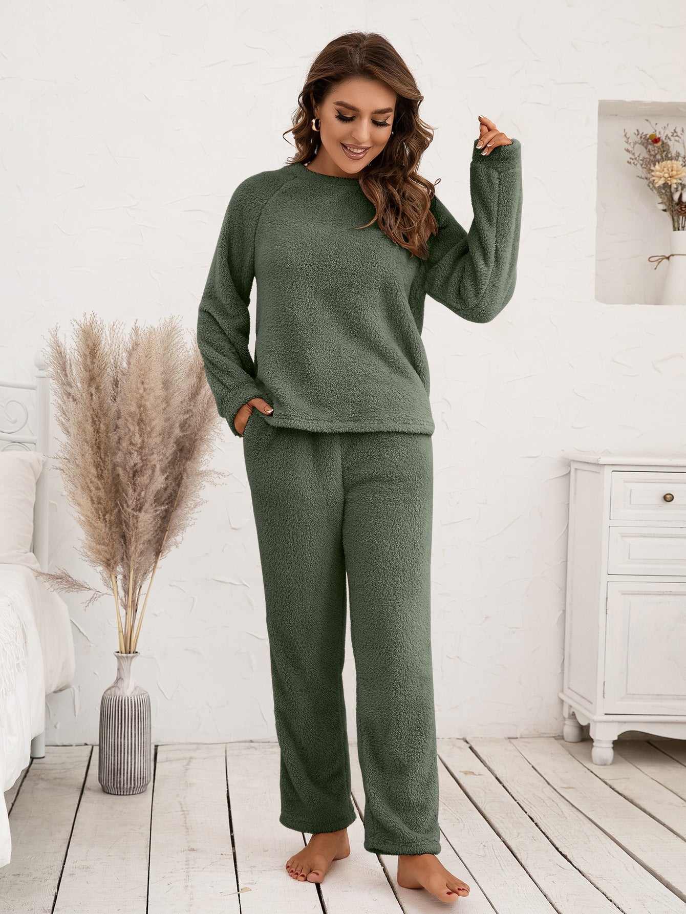 Cozy Plush Long Sleeve Loungewear Set