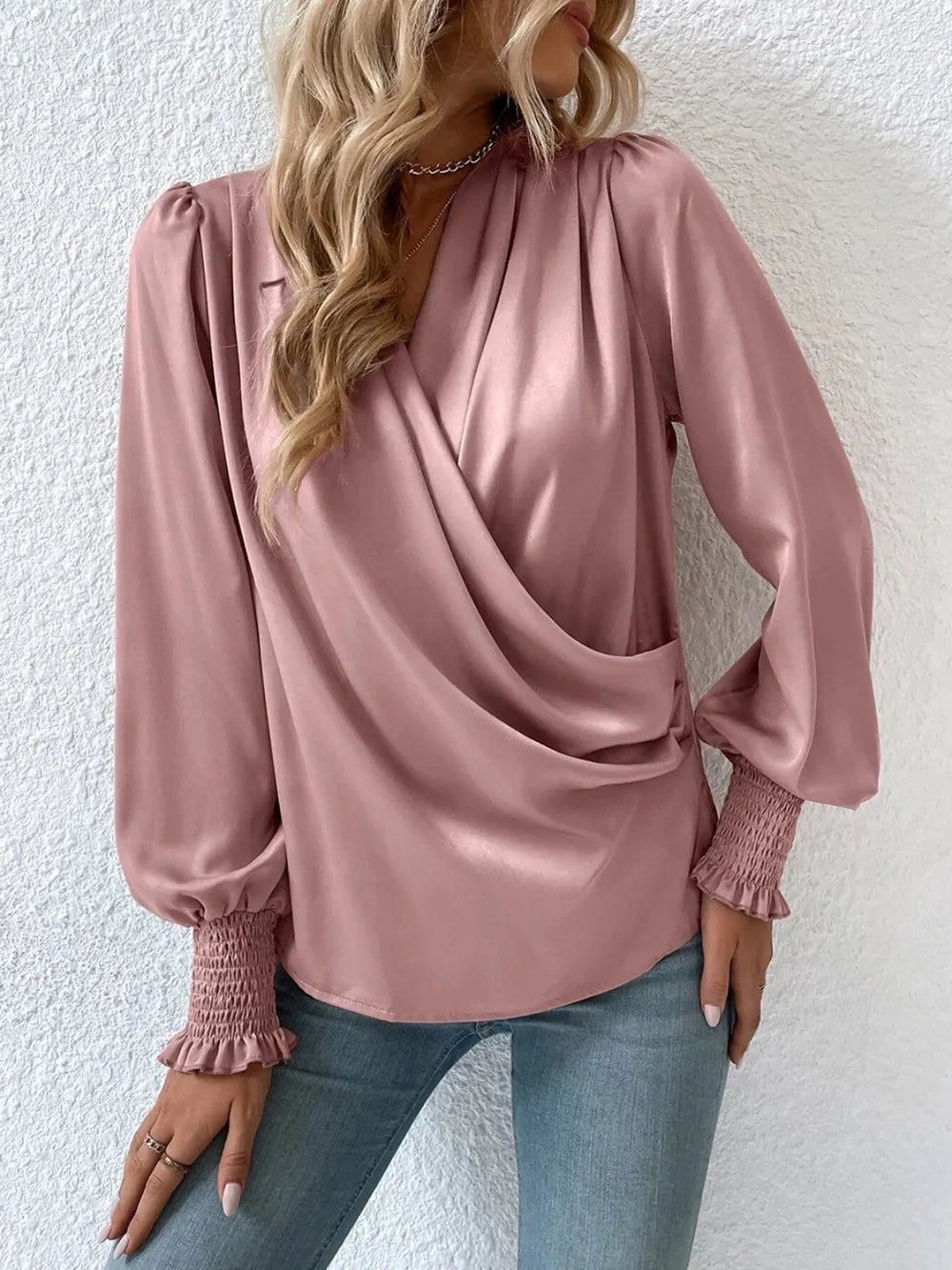 Relaxed Fit Ruffled Bell Sleeve Top