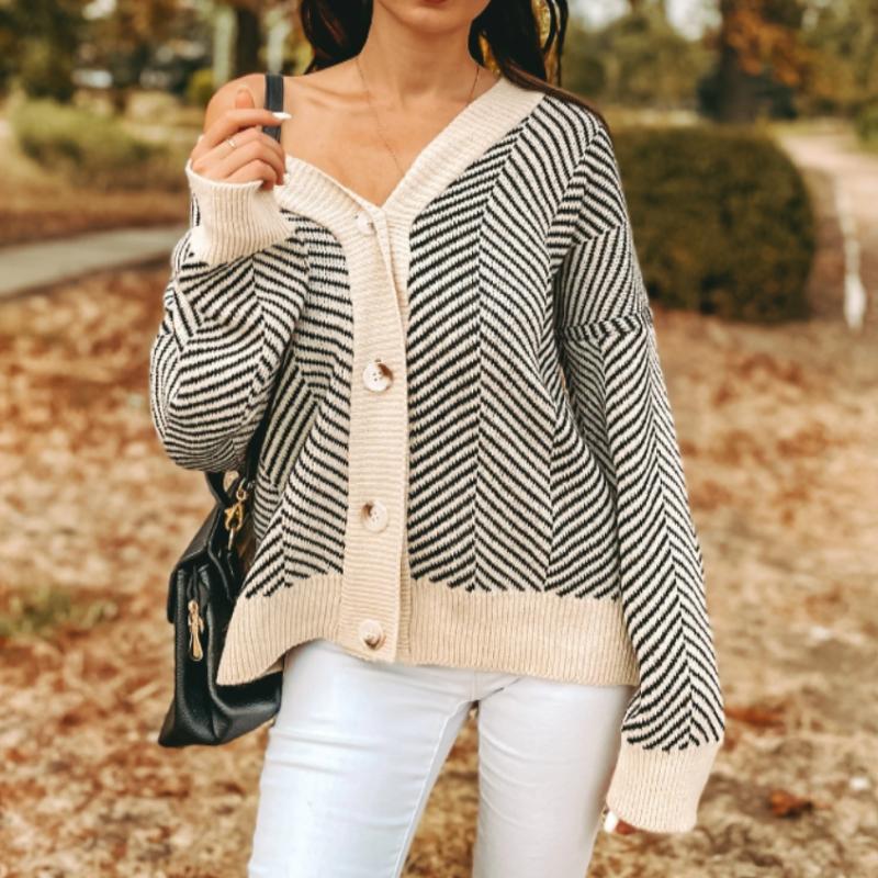 Classic V-Neck Button Cardigan Sweater - EasyApparels