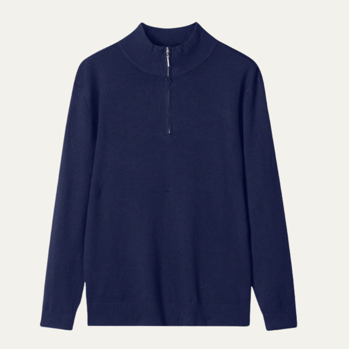 Luxury Men's Soft Mock Neck Zip Sweater