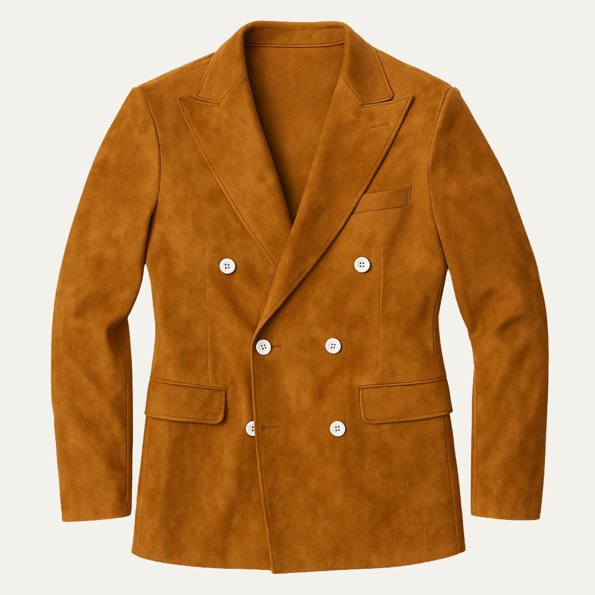 Brown Suede Men's Sophisticated Two Button Blazer - Vossary
