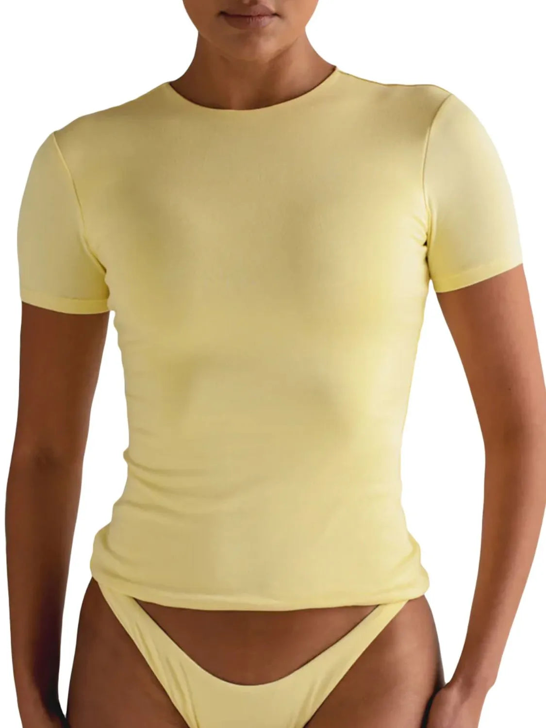 Classic Crew Neck Swimsuit Top