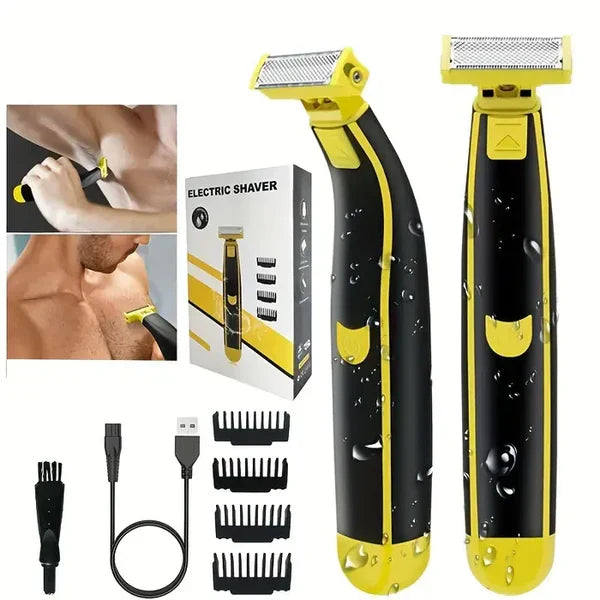 Rechargeable Wet Dry Shaver Kit With 4 Blades - Luxicro