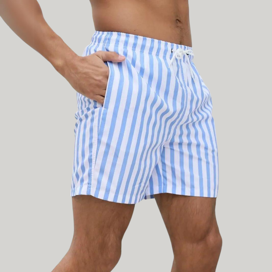 Classic Navy Blue Stripe Shorts - EasyApparels