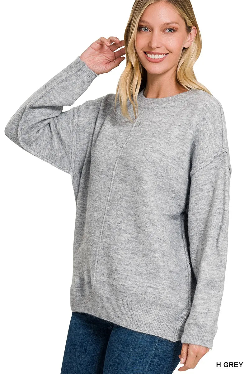 Casual Mix Crew Neck Pullover Sweater - EasyApparels