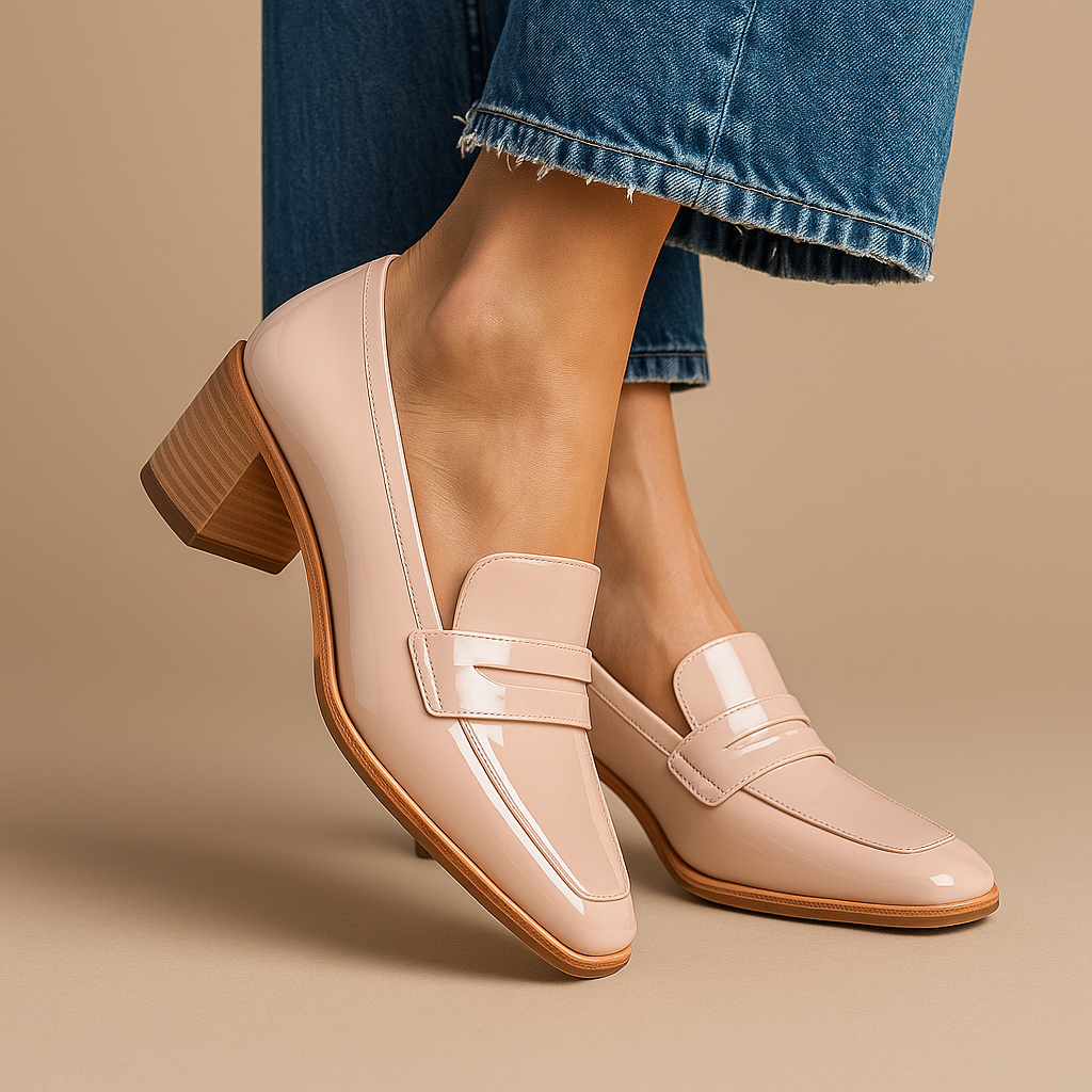 Sleek Leather Slip On Shoes - Vossary