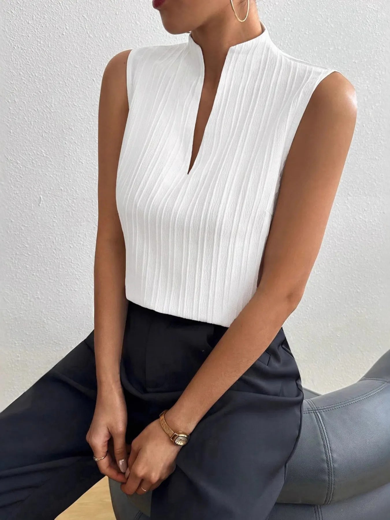 Ruffled Cutout Top - EasyApparels