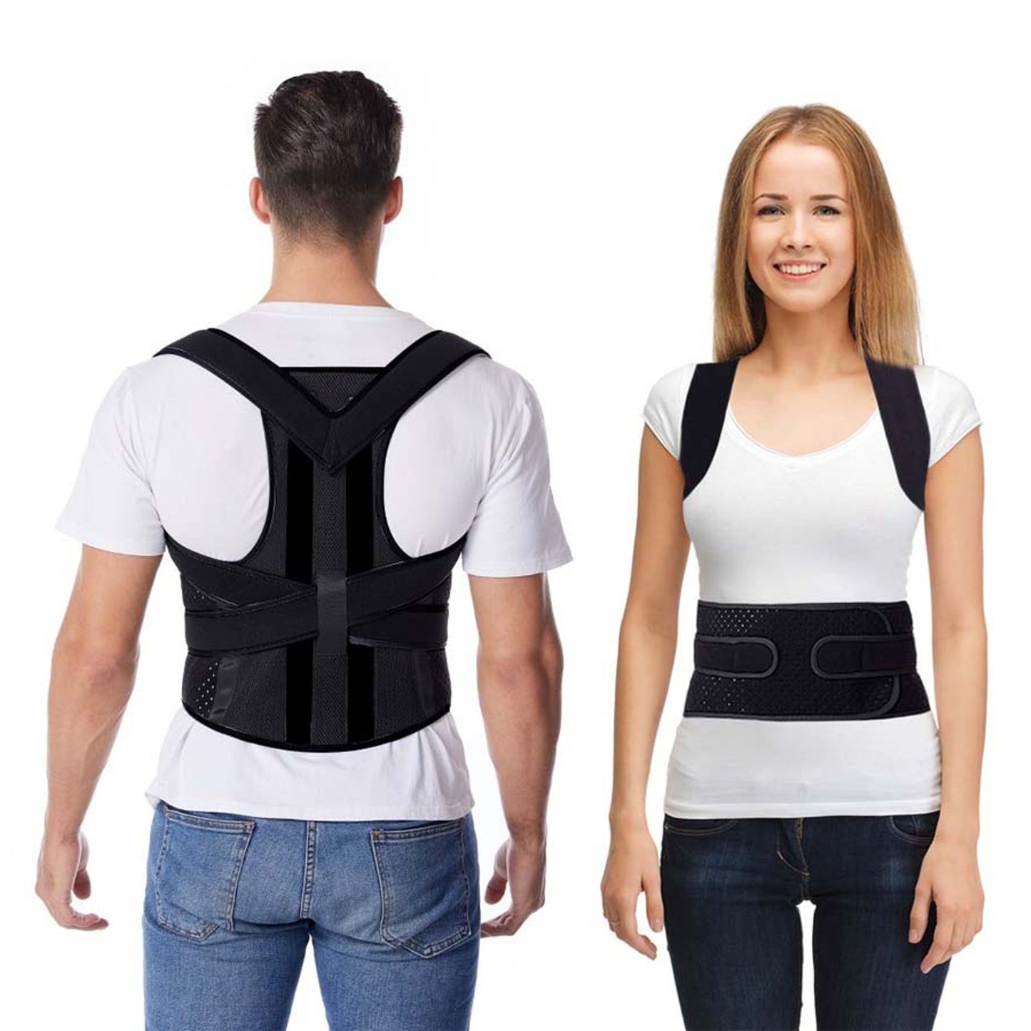 Comfortable Adjustable Back Support Brace for Men and Women - Luxicro
