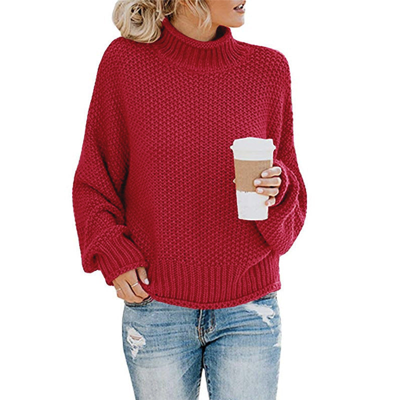 Cozy Women's Turtleneck Sweater - Soft Knit Winter Pullover