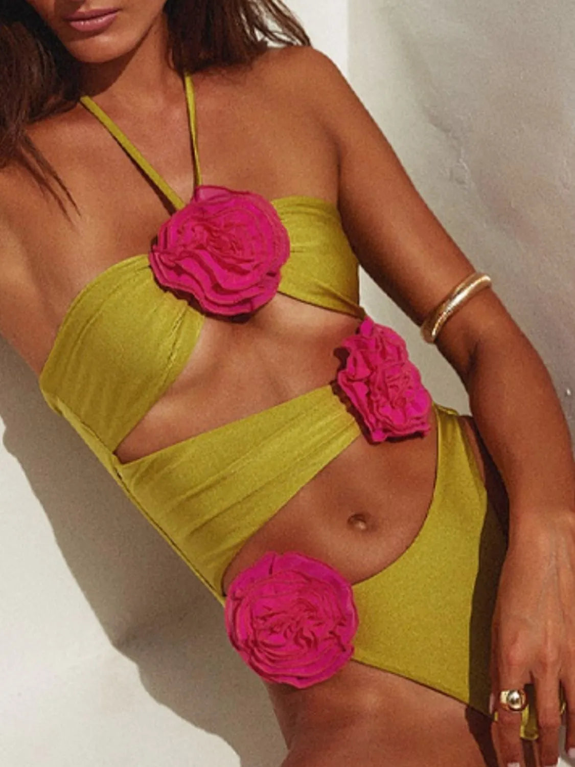 Summer Floral Halter Swimsuit
