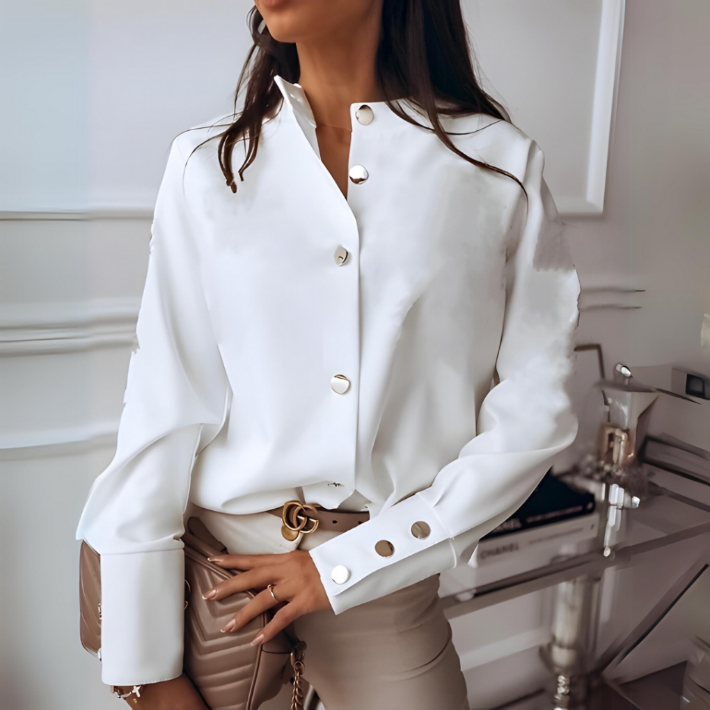 Relaxed Fit Quilted Women's Button Down Shirt