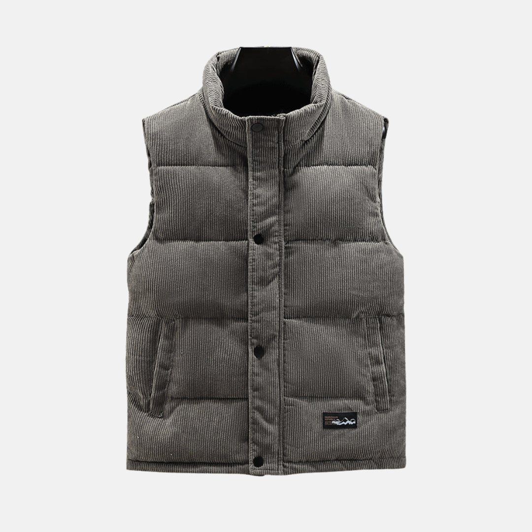 Rugged Quilted Vest for Men - Casual Snap Front