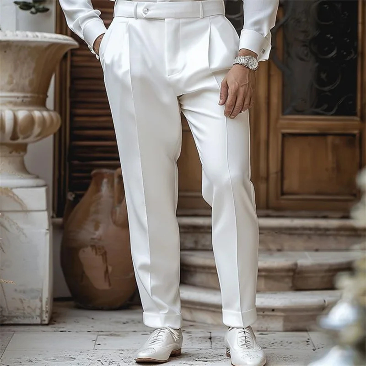 Classic Men's Flat Front Dress Pants
