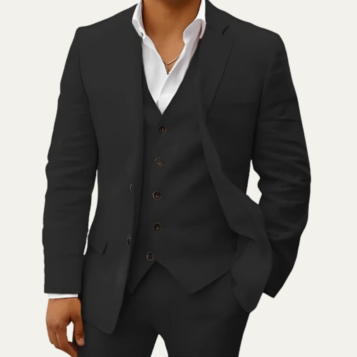 Lightweight Men's 3 Piece Linen Suit Set