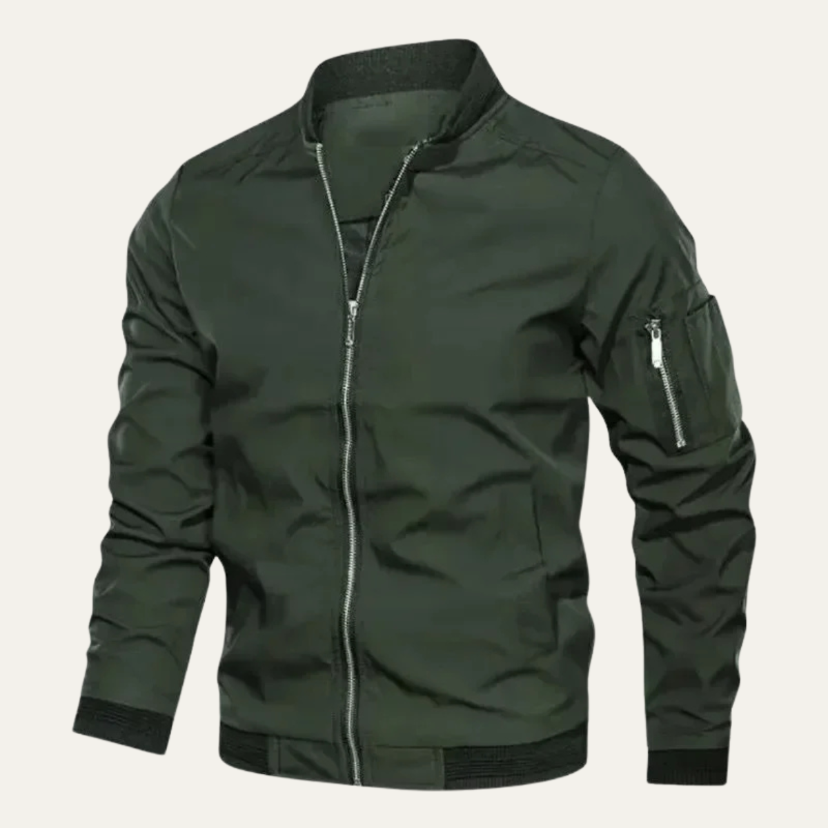Relaxed Fit Men's Zipper Lightweight Bomber Jacket