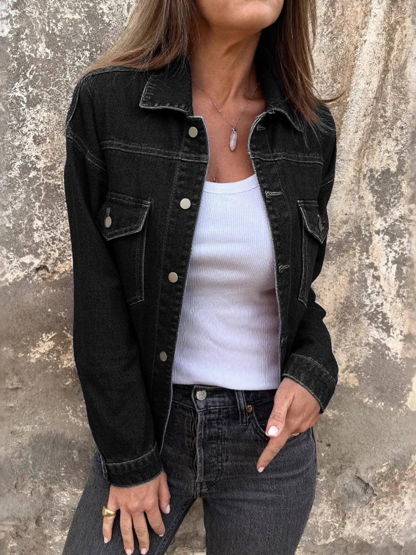 Classic Blue Jean Long Sleeve Jacket