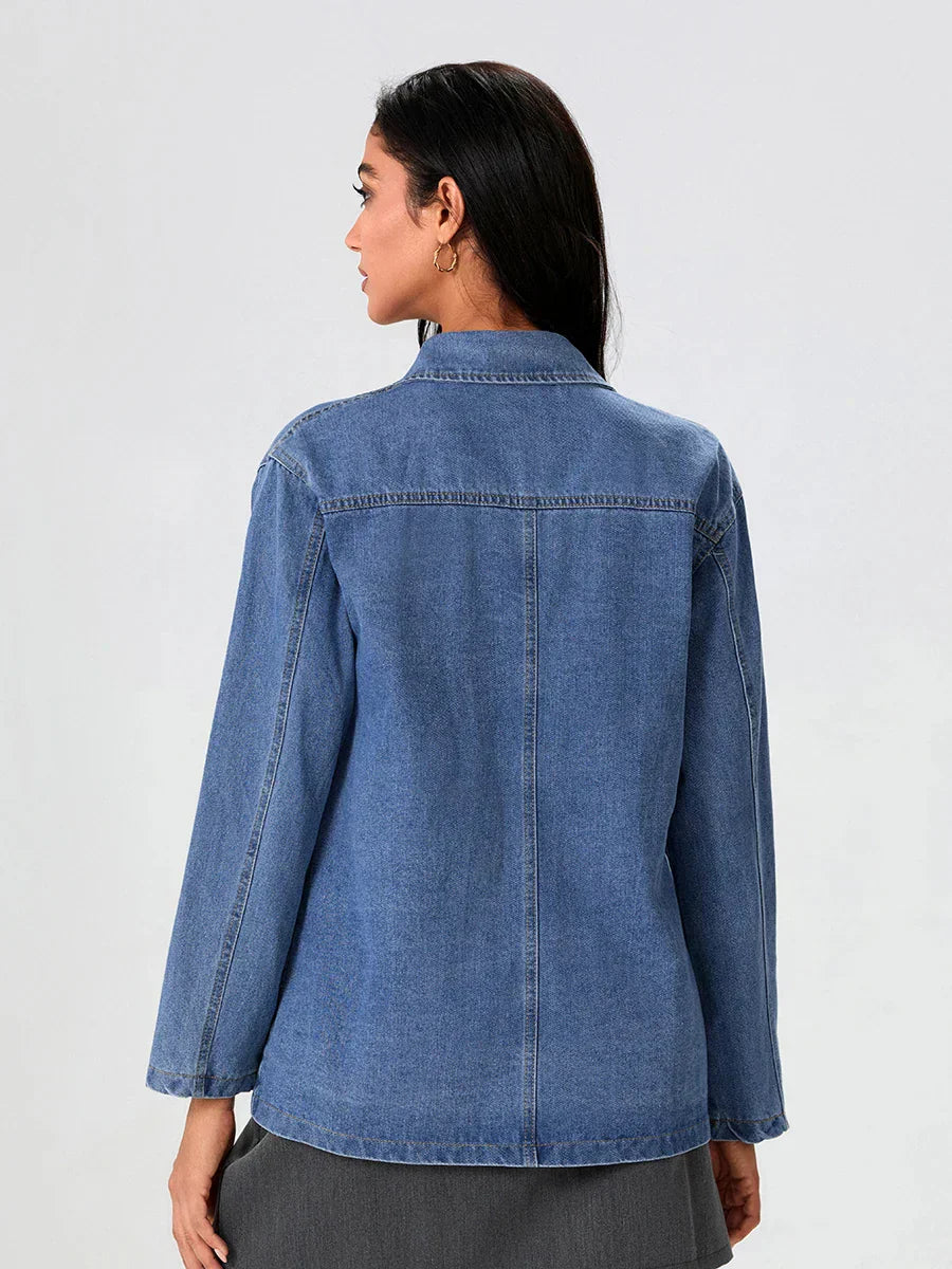 Slim Fit Dark Blue Denim Jacket