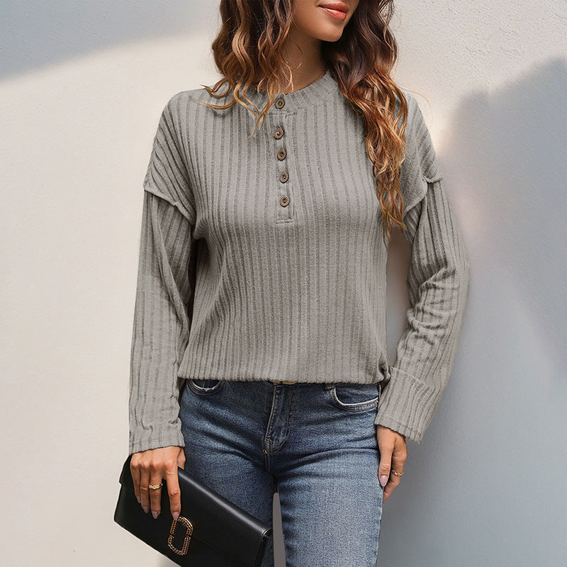 Comfortable Classic Women's Henley Shirt - Easy Wear Top - Luxicro