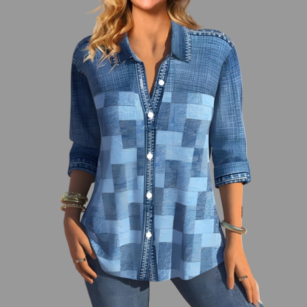 Classic Button Front Casual Blouse