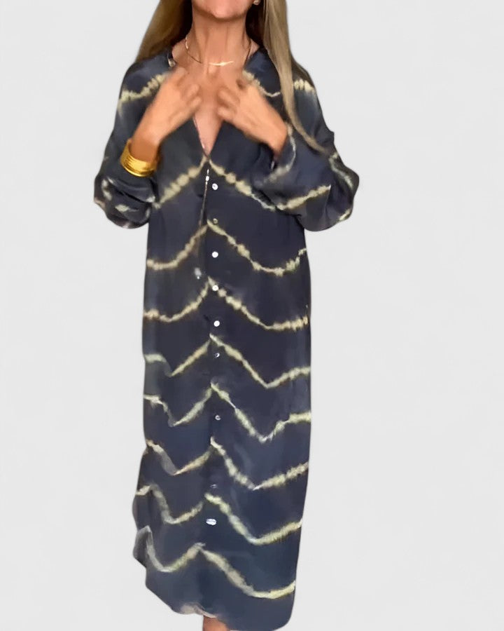 Chic Bohemian Striped Long Dress