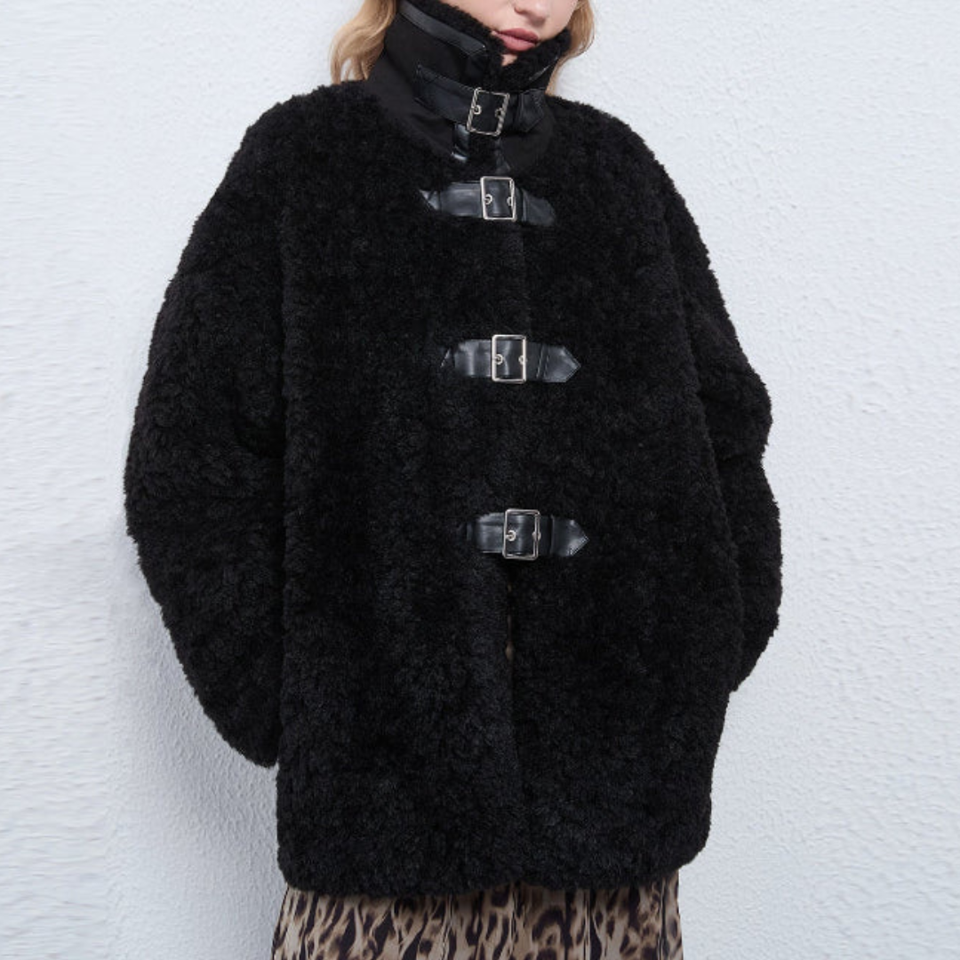 Large Button Front Women's Coat - Soft Chic Winter Coat