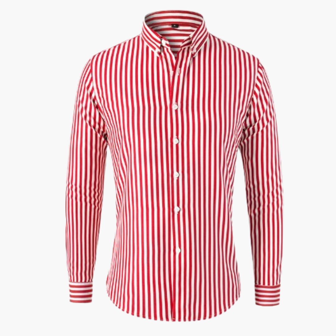 Classic Stripe Mens Button Down Shirt