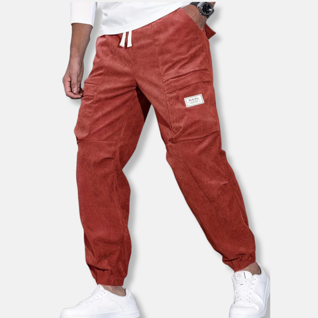 Relaxed Fit Corduroy Trousers for Men