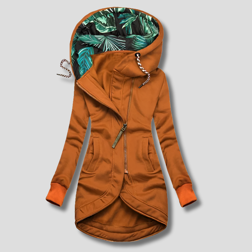 Fashionable Women's Hooded Zip Jacket