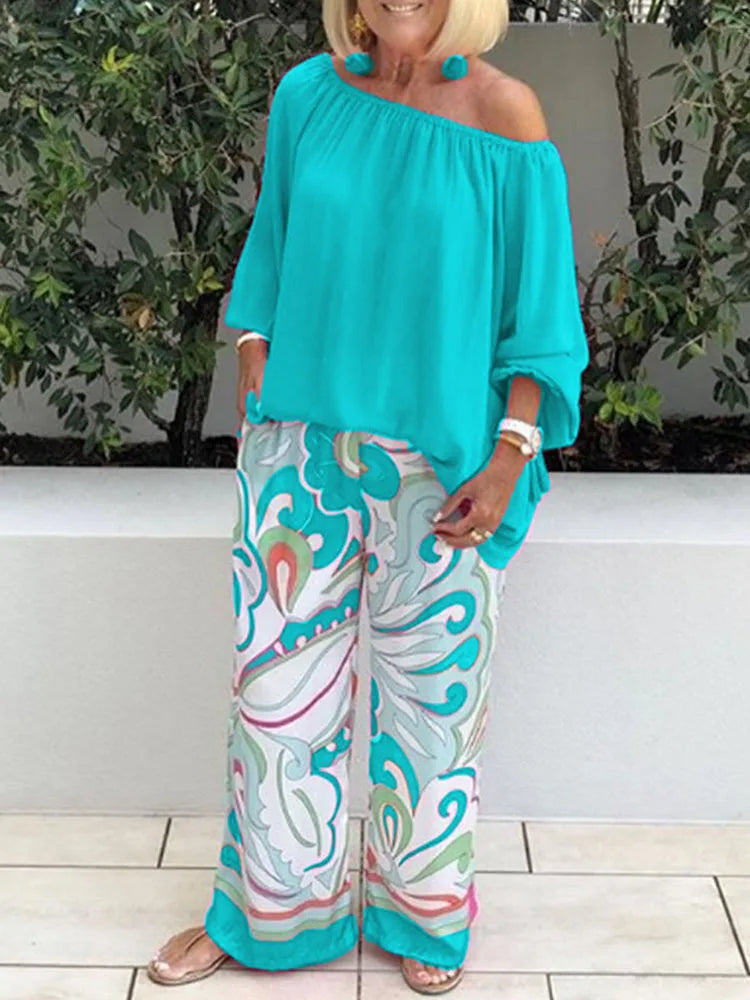 Fashionable Cold Shoulder 2-Piece Outfit