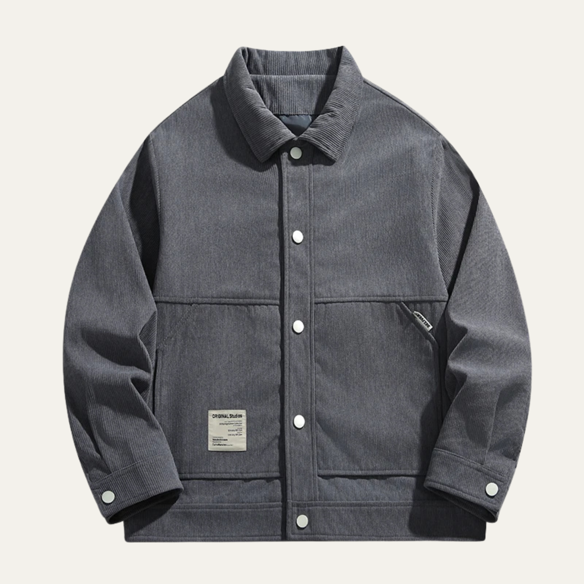 Relaxed Fit Corduroy Button Down Men's Jacket