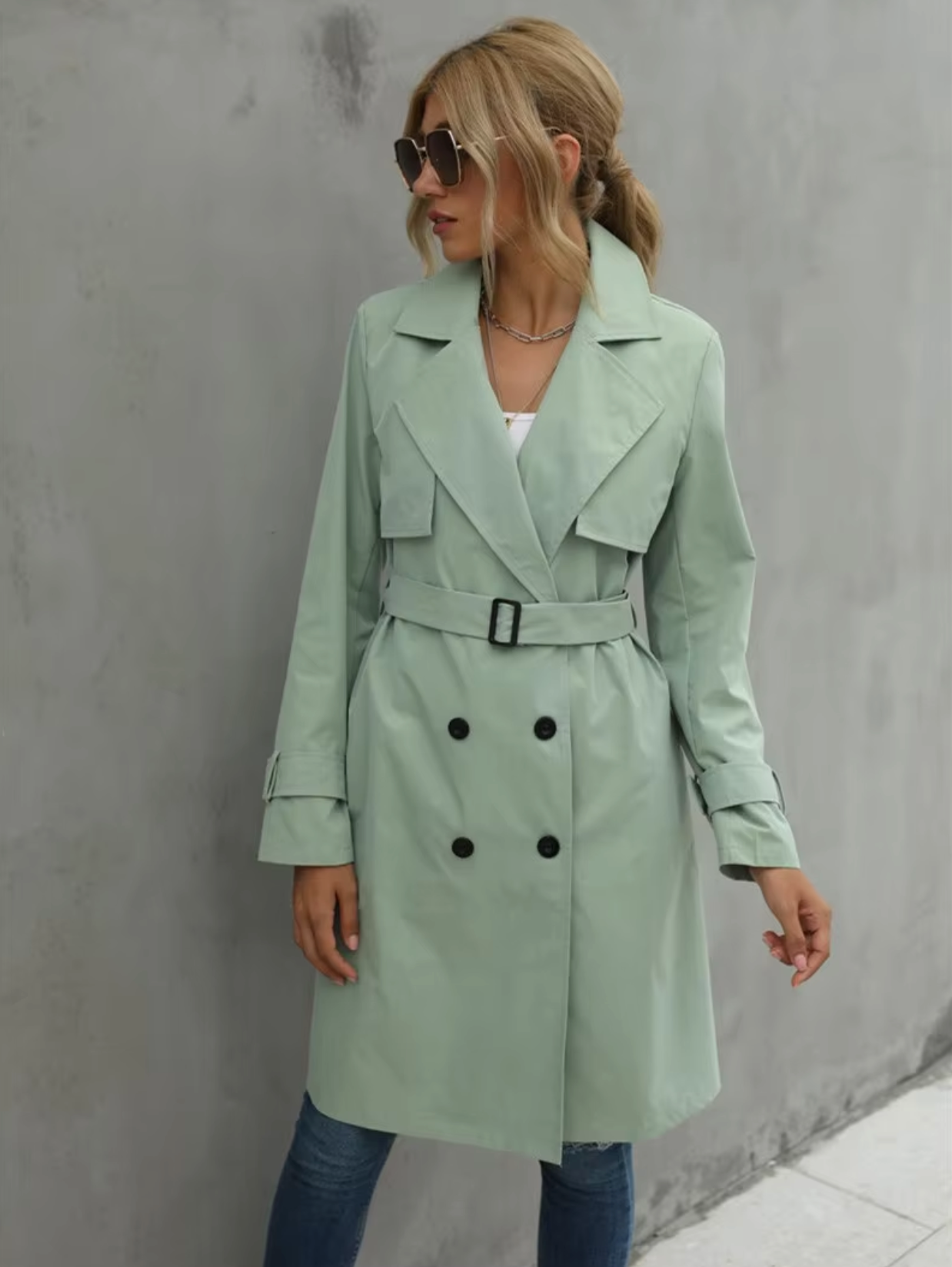Classic Double-Breasted Women's Winter Coat