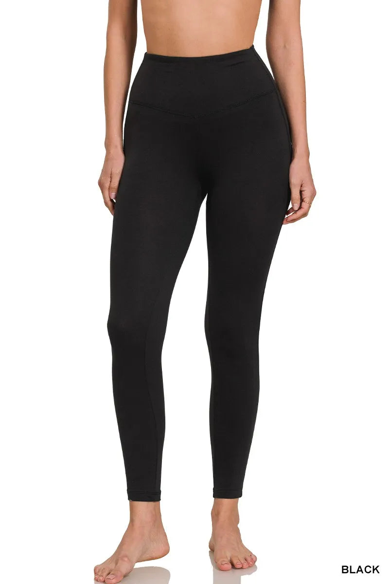 Soft Microfiber Full Length Yoga Leggings - EasyApparels
