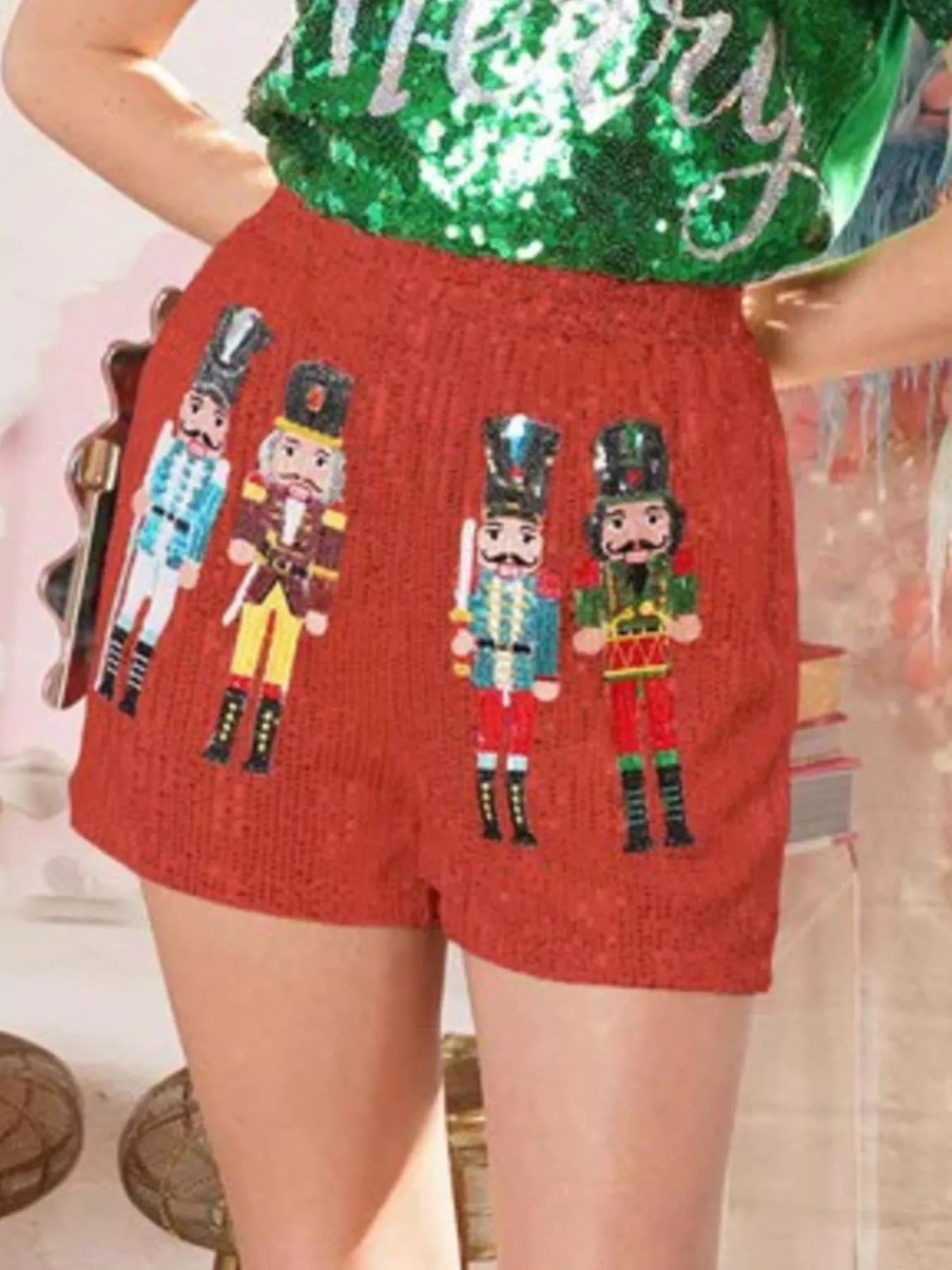 Festive Glittery Holiday Shorts