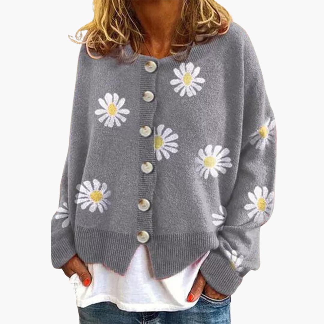Ladies Floral Knit Sweater