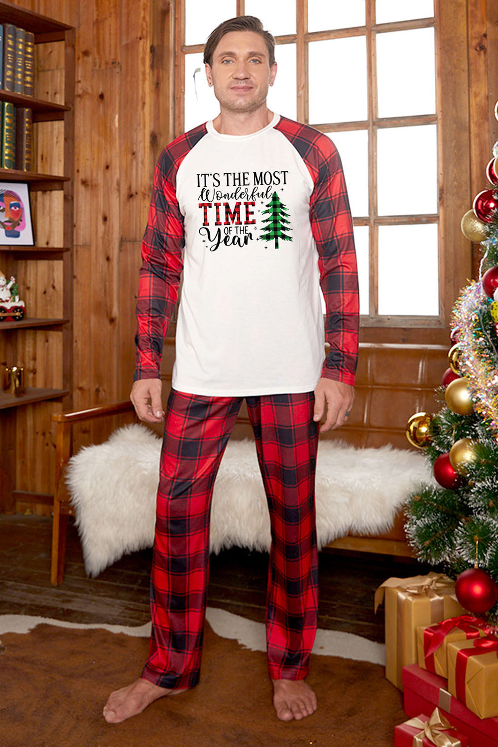 Trendy Quote Tee and Checkered Pants Set - EasyApparels