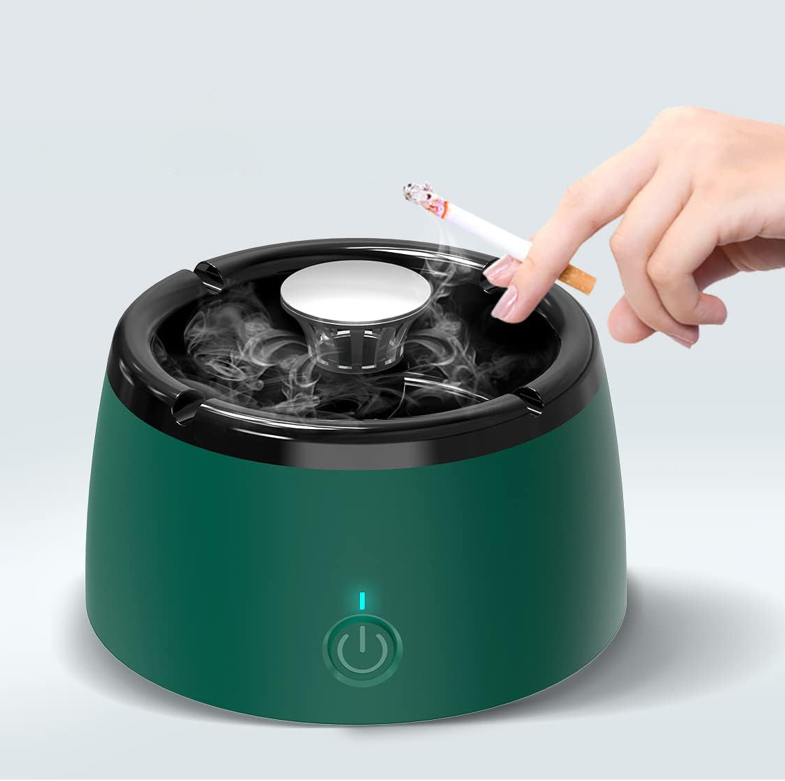 Odorless Ashtray with Advanced Air Cleaner Triple Filter