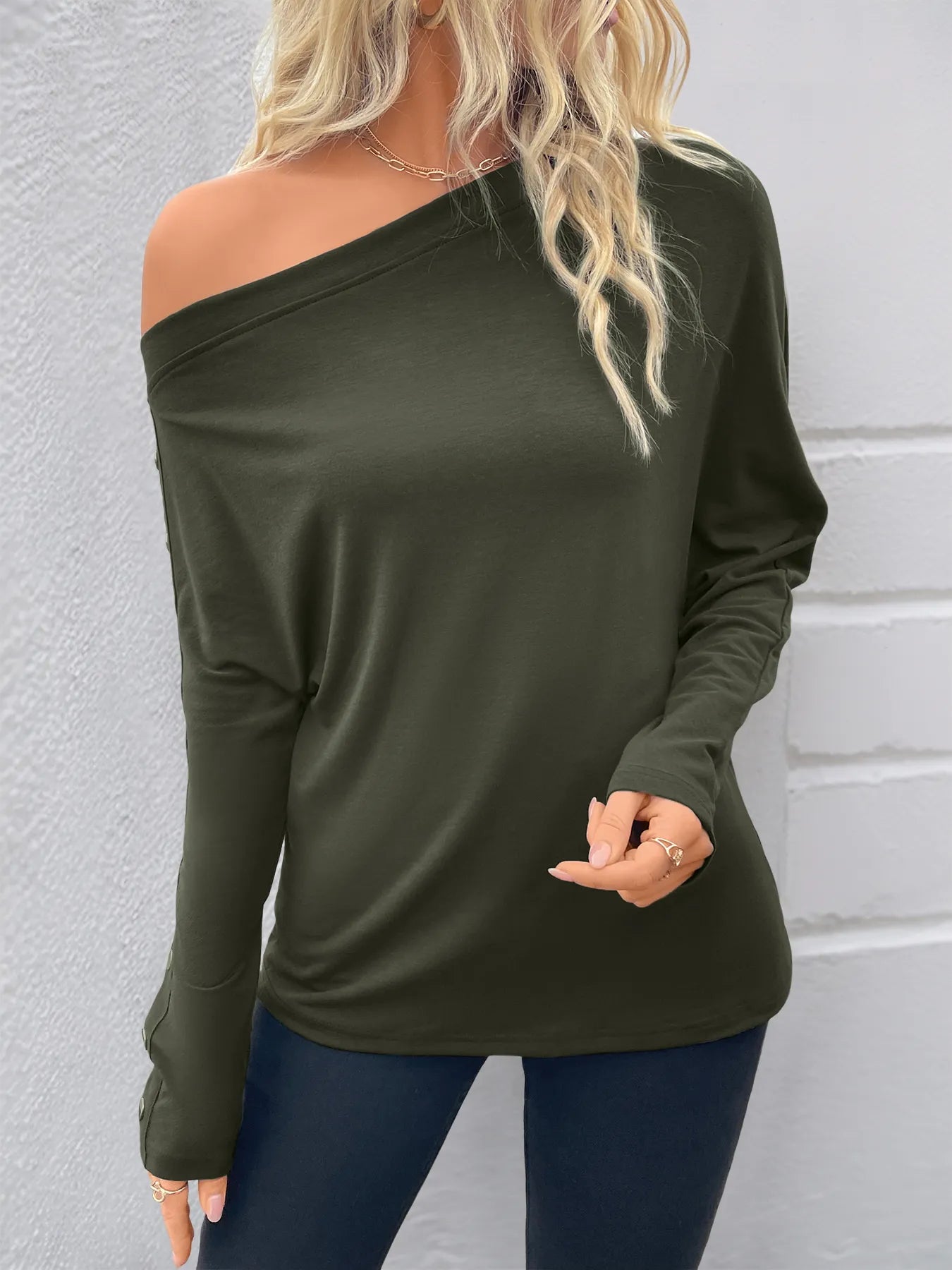 Casual Asymmetric Long Sleeve Tee - EasyApparels