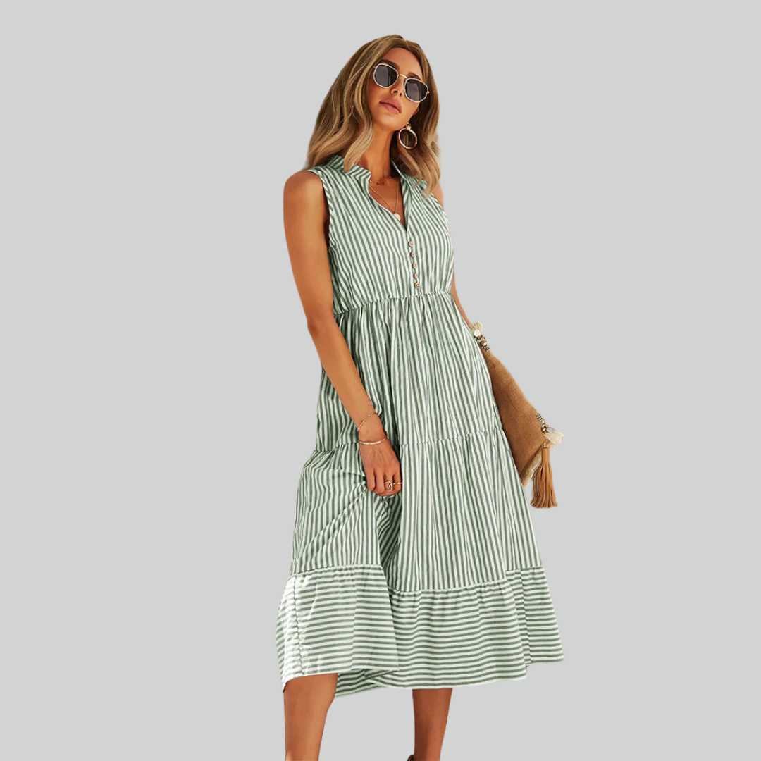 Summer V-Neck Sleeveless Women's A-Line Dress