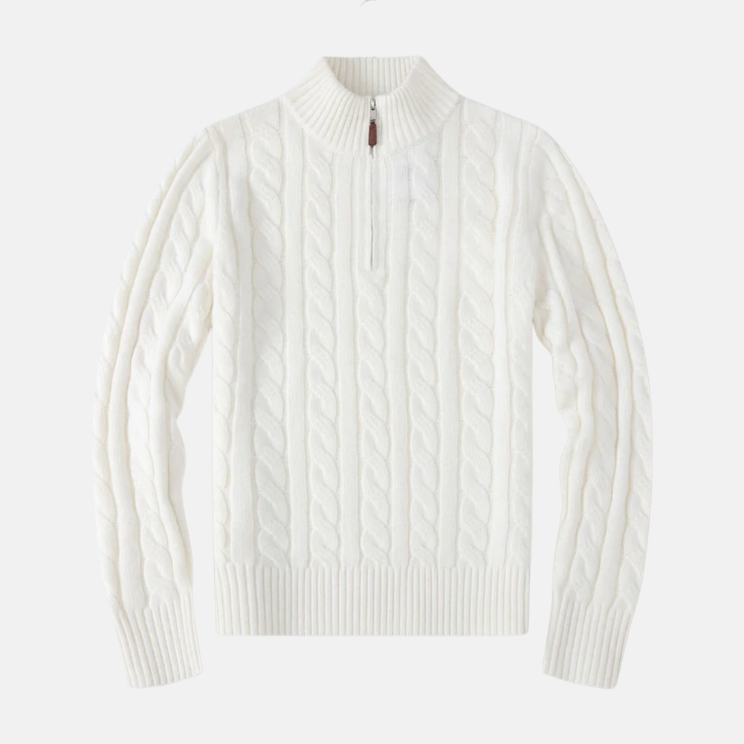 Soft Crew Neck Cable Knit Sweater