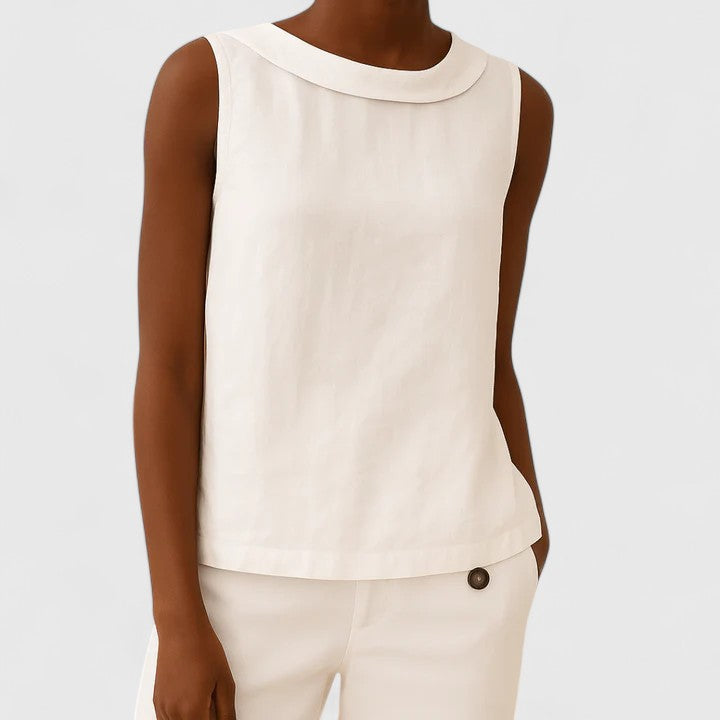 Classic Women's Blouse With Rolled Collar