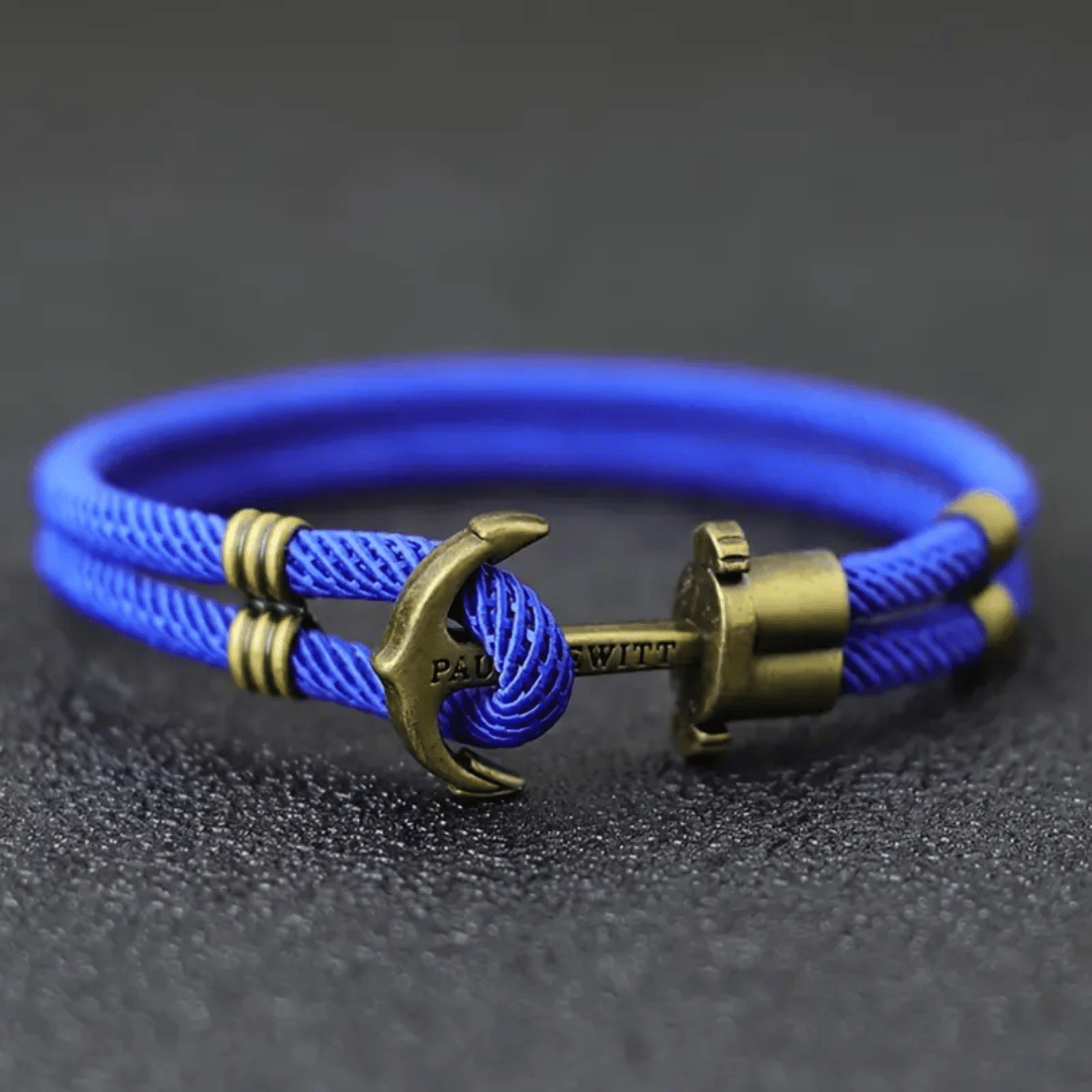 Nautical Navy Anchor Cord Bracelet