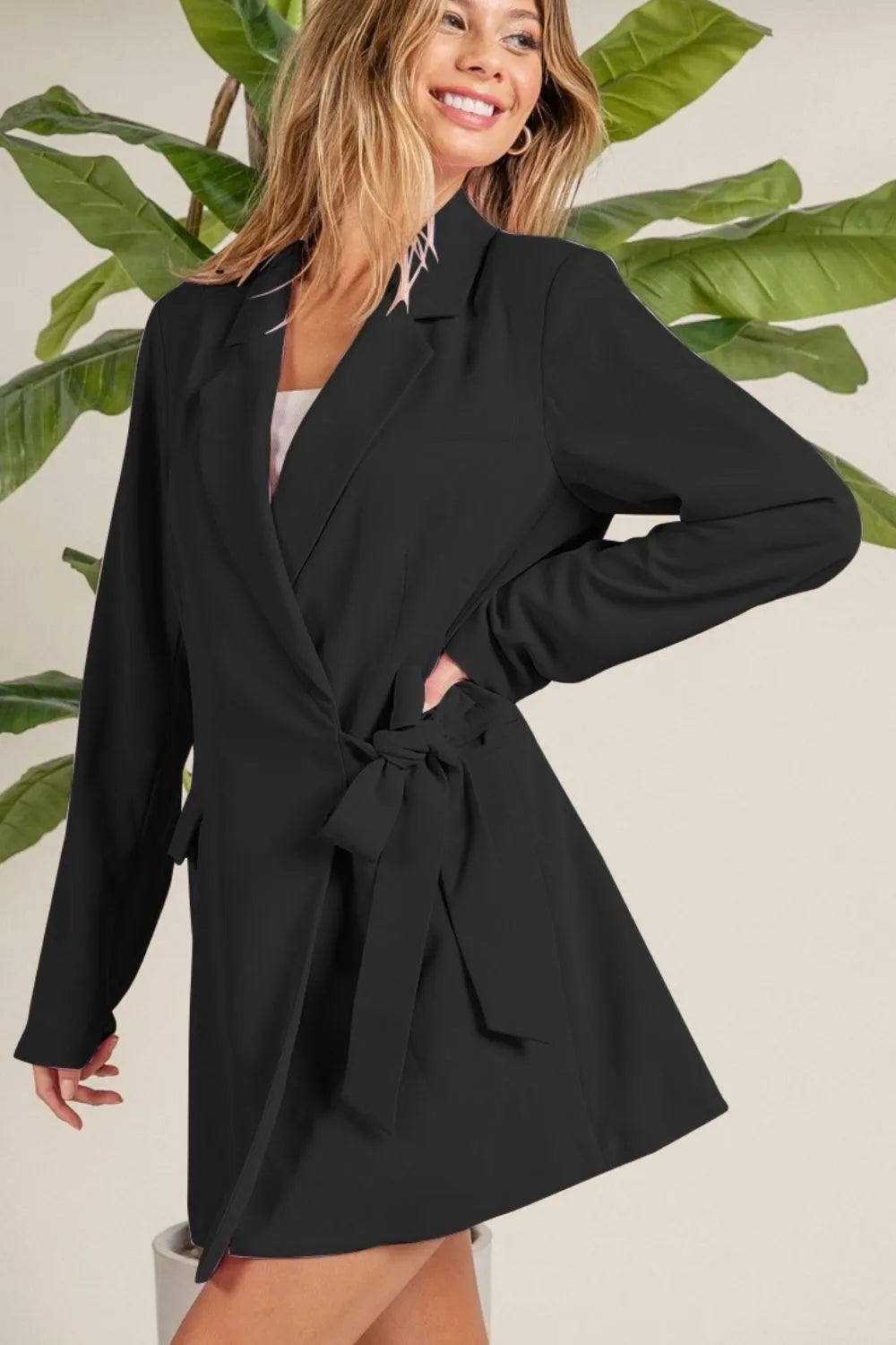 Elegant Open Front Longline Blazer - EasyApparels
