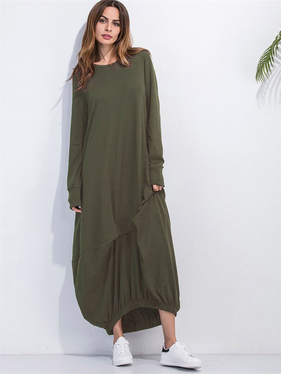 Comfortable Oversized Crew Neck Sweat Dress