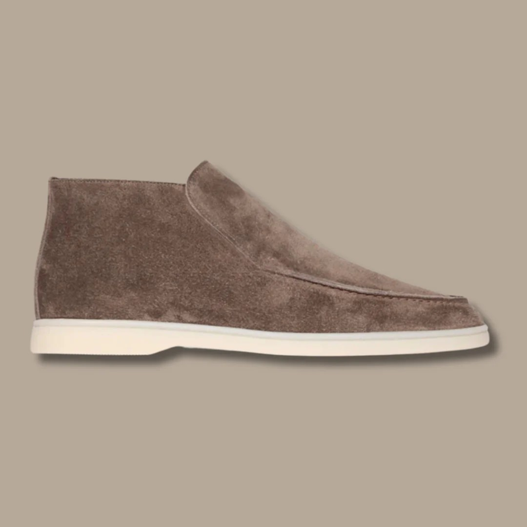 Classic Black Suede Slip On Shoes