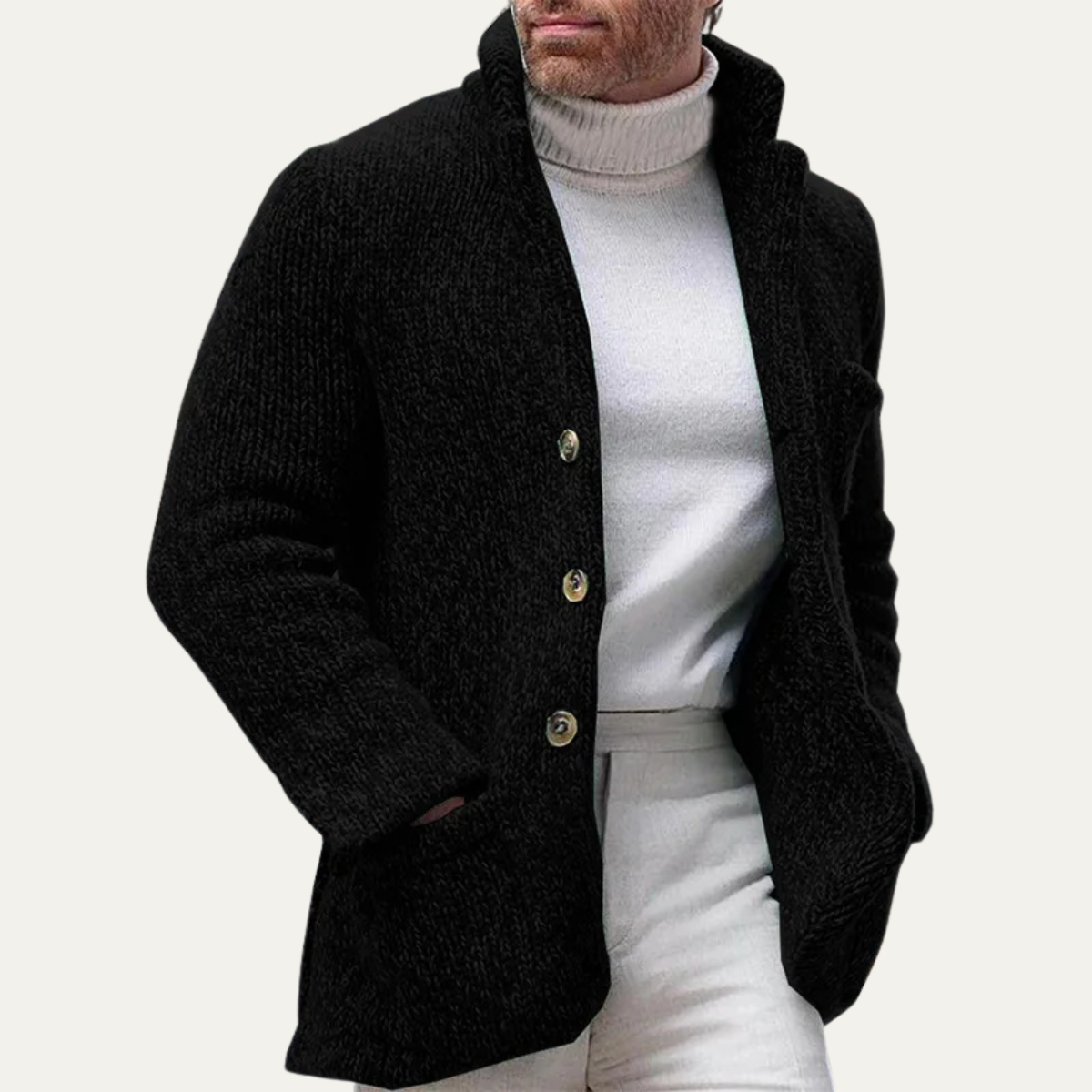 Cozy Men's Knit Button Cardigan Sweater