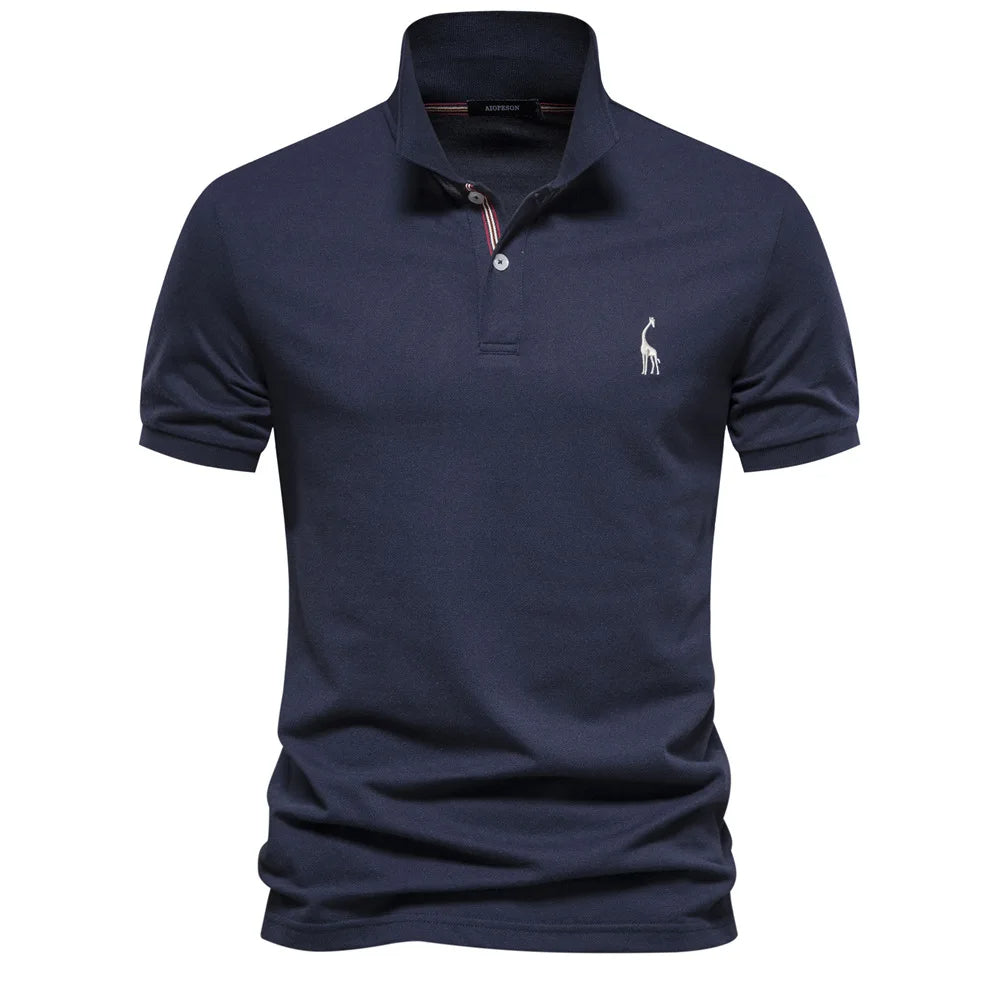 Premium Polo Shirt with Deer Pattern
