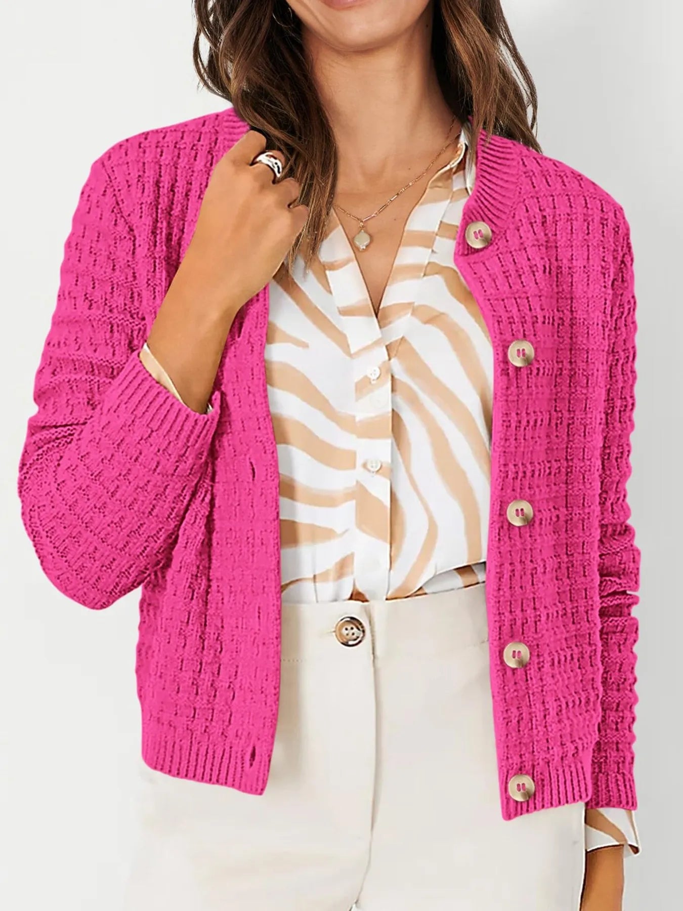 Soft Cable Knit Open Cardigan