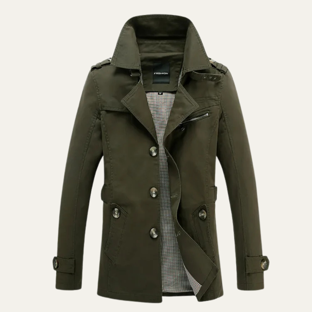 Timeless Double Breasted Mens Trench Coat