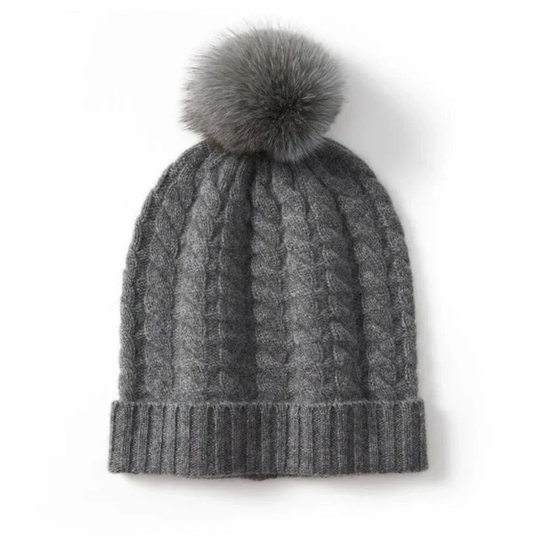Soft Women's Cable Knit Cashmere Hat