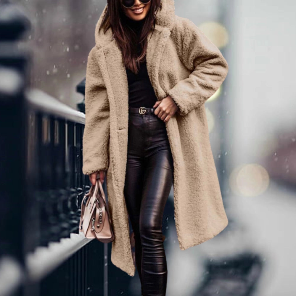 Soft Oversized Women's Blue Parka Coat
